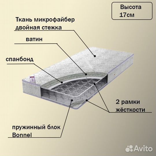 Кровать с матрасом 140см