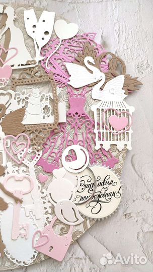 Вырубка для скрапбукинга. Большой свадебный набор