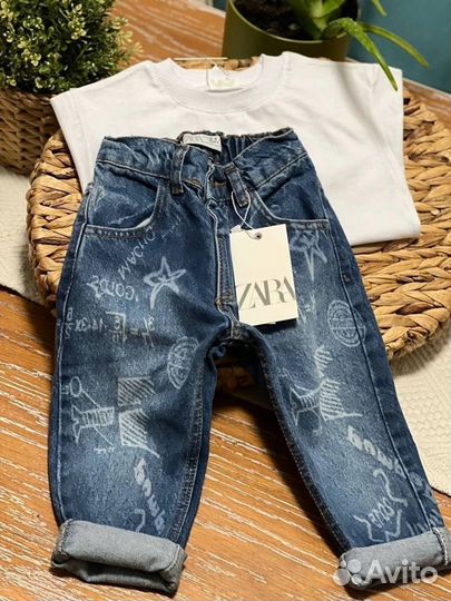Детские джинсы на резинке Zara