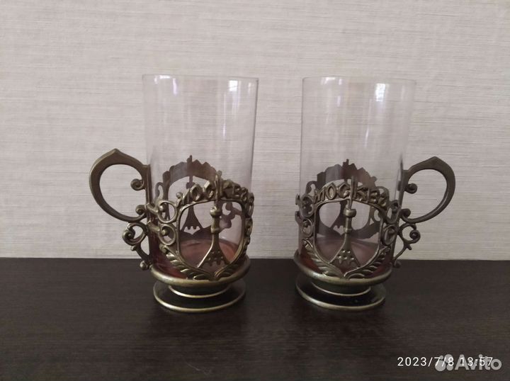 Набор из 2-х стаканов с подстаканниками 