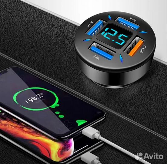 Автомобильный USB Адаптер блок для зарядки