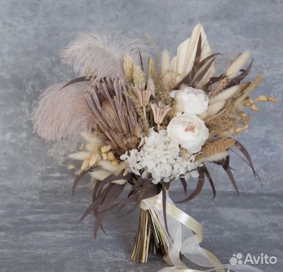 Свадебный букет из стабилизированных цветов