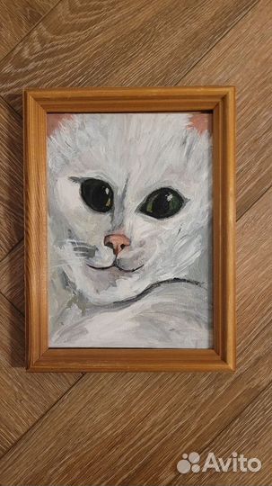 Интерьерная картина котик 15 на 20 акрил