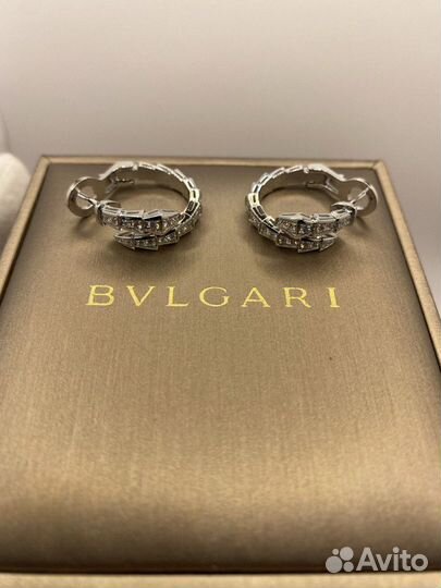 Золотые серьги bvlgari serpenti viper 750