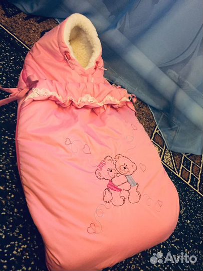 Зимний конверт-одеяло в коляску