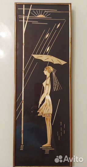 Настенное панно из соломки