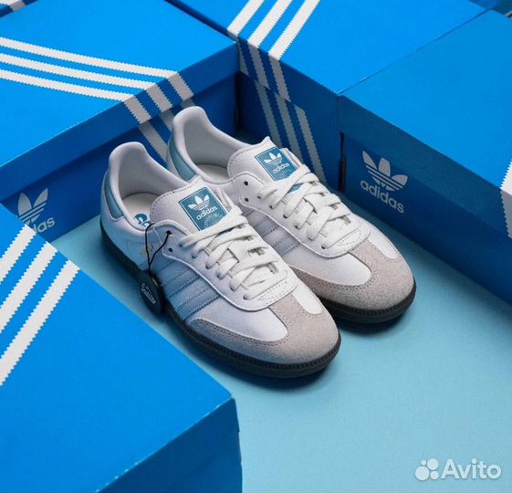 Adidas Samba White Halo Blue