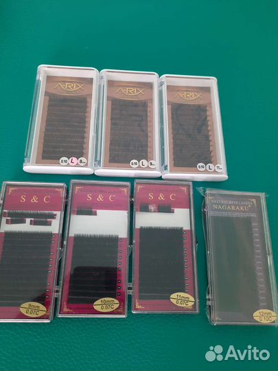 Ресницы для наращивания изгибы С Д Л лс Л+