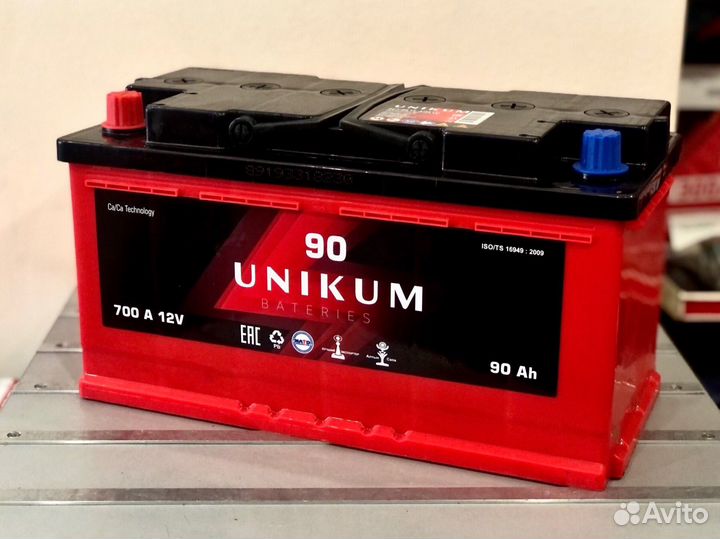 Аккумулятор Unikum 90 Ач (пр.пол.)