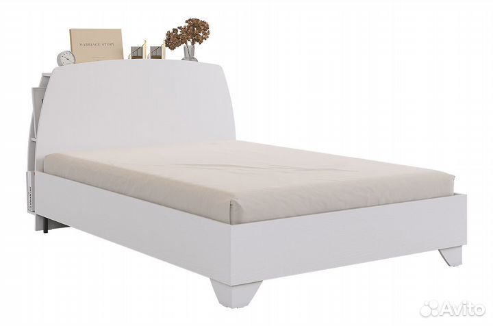 Виктория-1 Кровать с основанием 140х200 см (белое дерево)