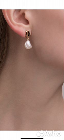 Продам серебрянные сережки с жемчугом