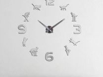 Настенные 3D часы "Много кошек" серебро