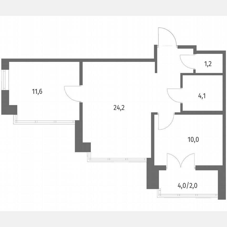 2-к. квартира, 53,7 м², 4/12 эт.
