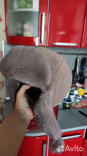 Шапка ушанка норковая женская