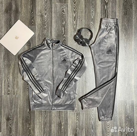 Мужской спортивный костюм Adidas велюр