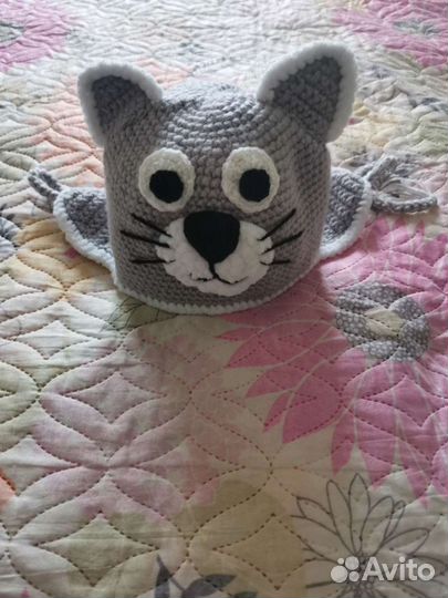 Шапка шлем котик