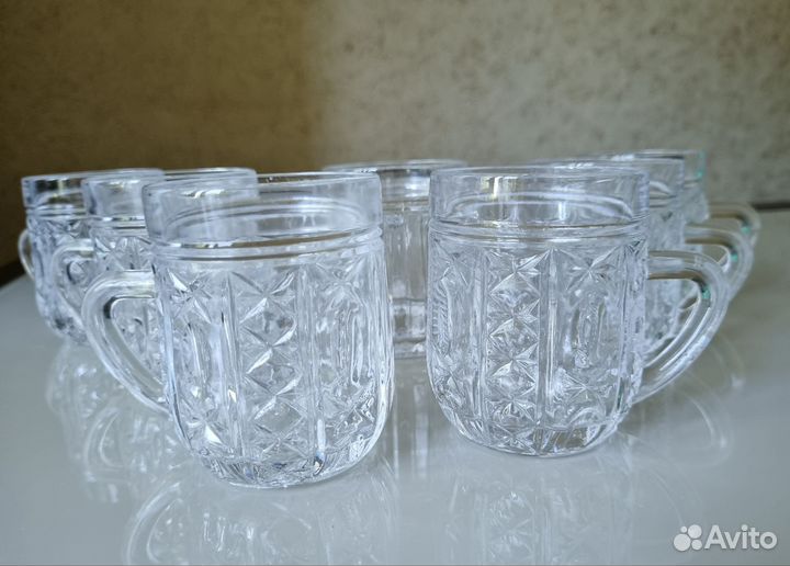 Хрустальные кружки СССР винтаж 6шт