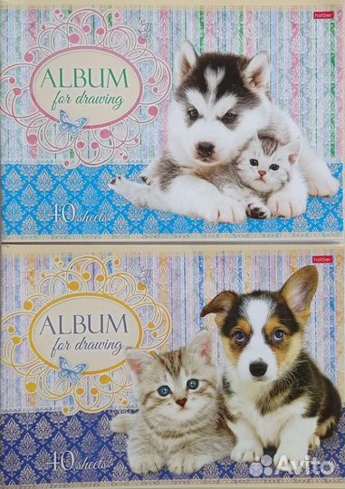 Альбомы для рисования (Котята, щенки) 8 штук