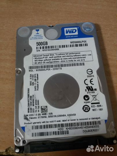 Жесткий диск 500gb 2.5 SATA