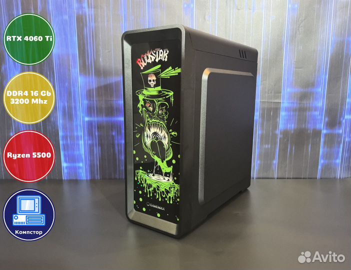 Системный блок AMD5500-RTX4060Ti-16DDR4-MRD054-A520