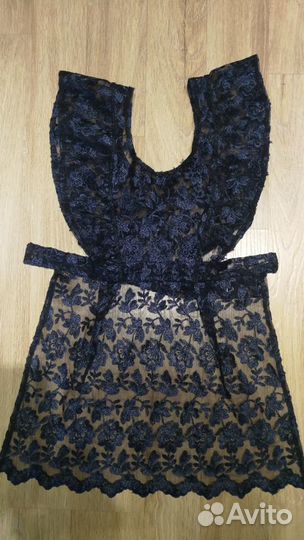 Школьный фартук (белый + черный )