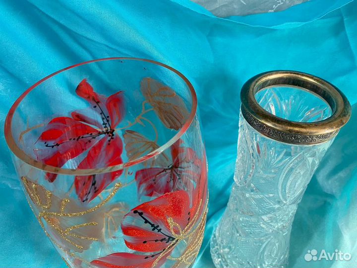 Ваза для цветов хрусталь Богемия