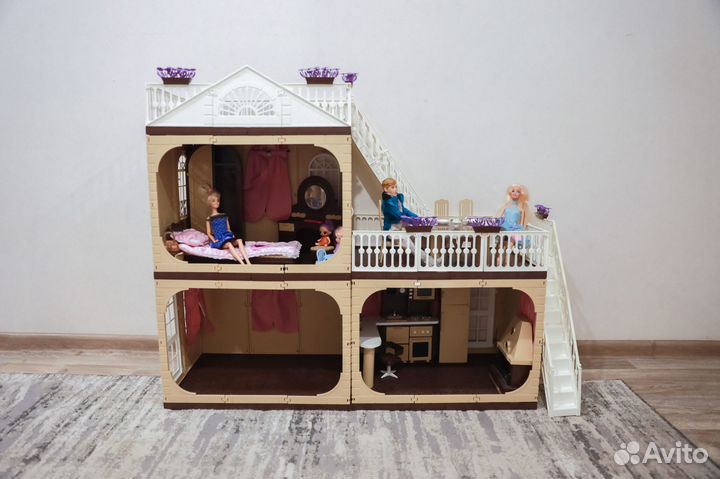 Домик для кукол барби + куклы