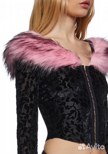 DollsKill Корсетный топ с мехом Lovestruck In Lisb