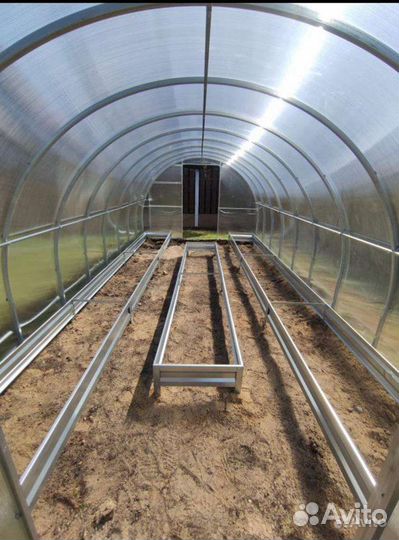 Теплица усиленная 6м поликарбонат грядки,рассрочка