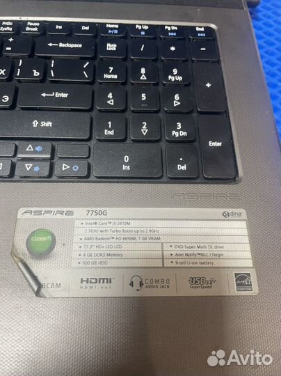 Ноутбук Acer aspire 7750g