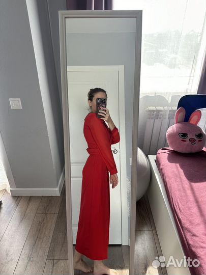 Платье вечернее женское 40-42 xs красное длинное