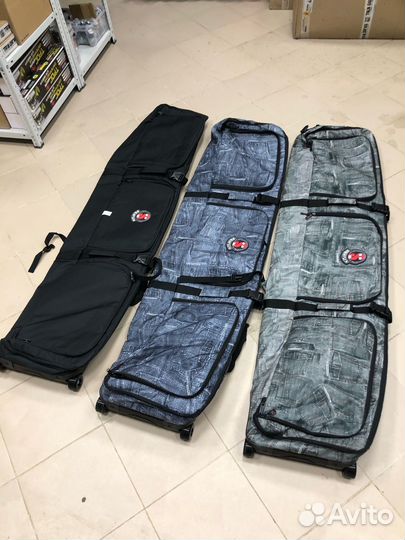 Чехол для сноуборда (с колесами) (черный) -166см