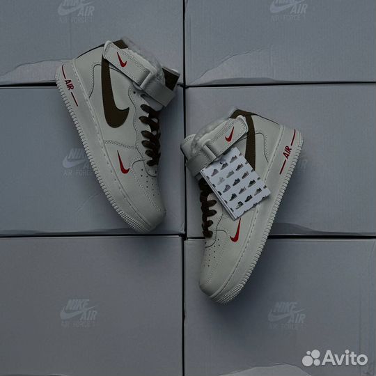 Кроссовки Nike air force1 с мехом высокие 41-45