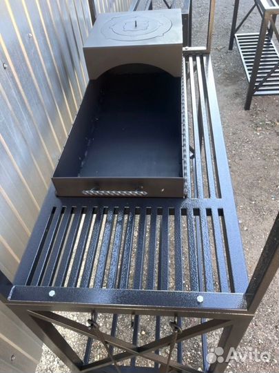 Мангал с печью и крышей