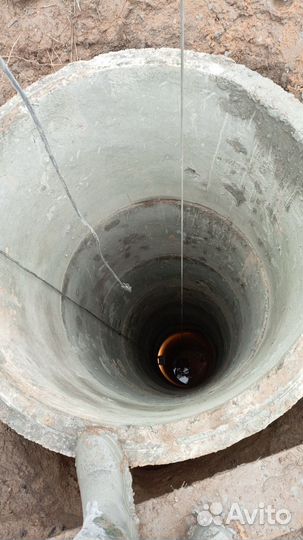 Колодец и переливной септик из жб колец