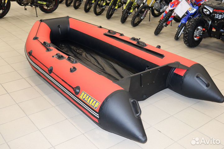 Лодка драккар 3600 нднд hant-PRO красно-черная