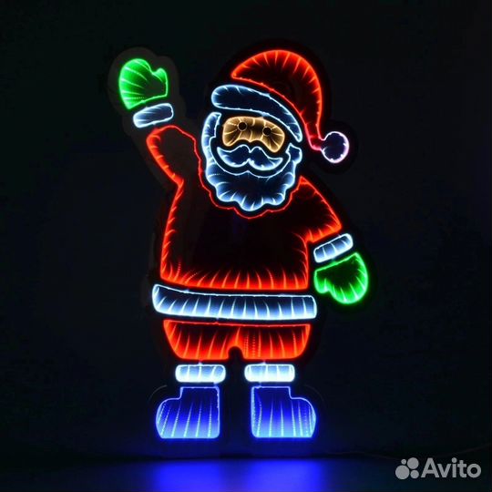 3д светильник дед мороз эффект бесконечности
