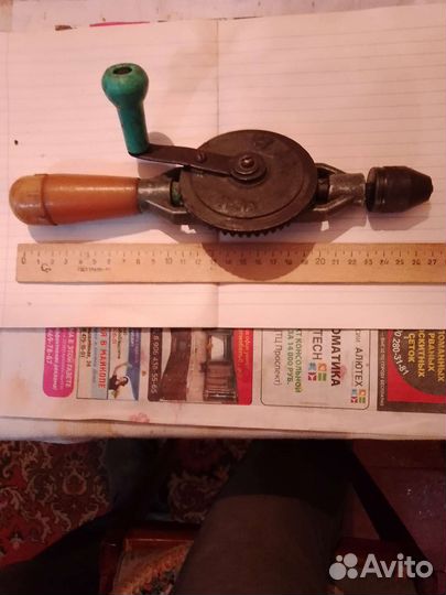 Ручная.миниатюрная.дрель.ссср.патрон.8.мм