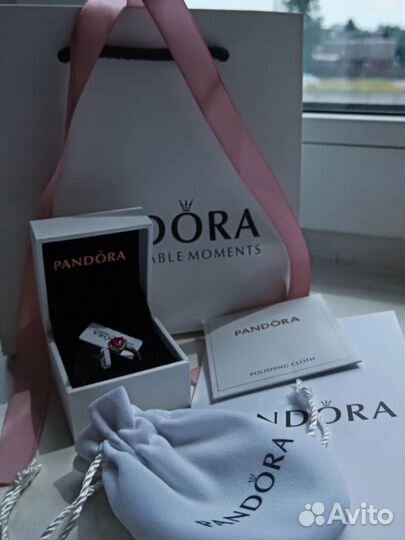 Кольцо pandora оригинал сердце красное новое