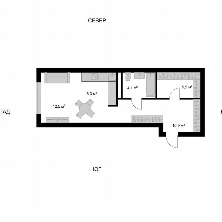 Квартира-студия, 39,3 м², 16/17 эт.