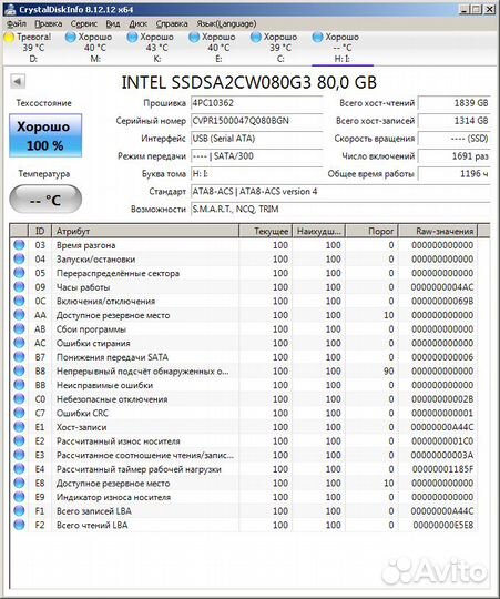 Жесткий SSD диск Intel 320 Series MLC