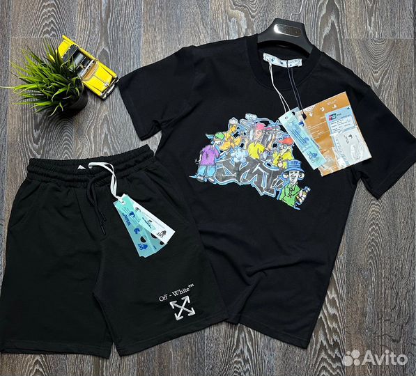 Спортивный костюм летний off white 2 цвета