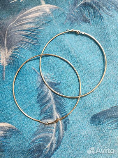 Серьги круглые большие серебристые