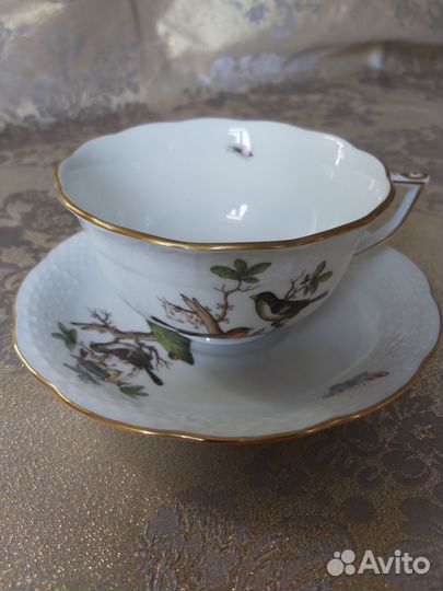 Чашка с блюдцем костяной фарфор