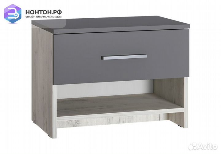 Тумба для обуви Юнона дуб крафт белый / серый шифе