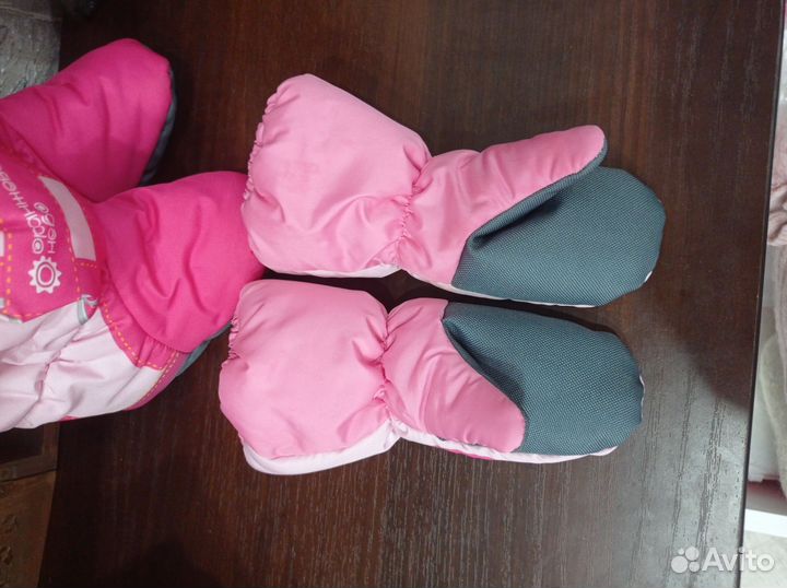 Варежки руковички и пинетки утеплённые, комплект