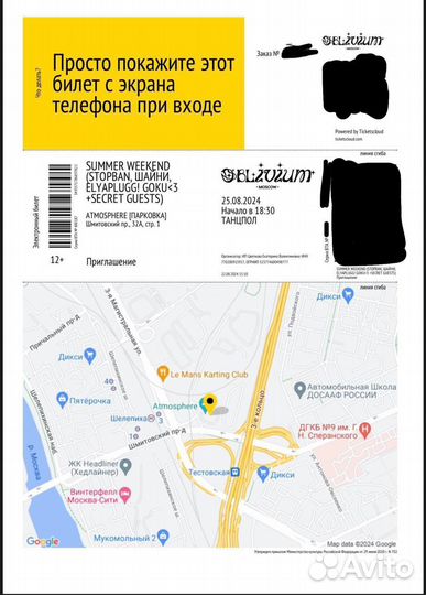 Билет на концерт стопбана,шайни,eluaplugg