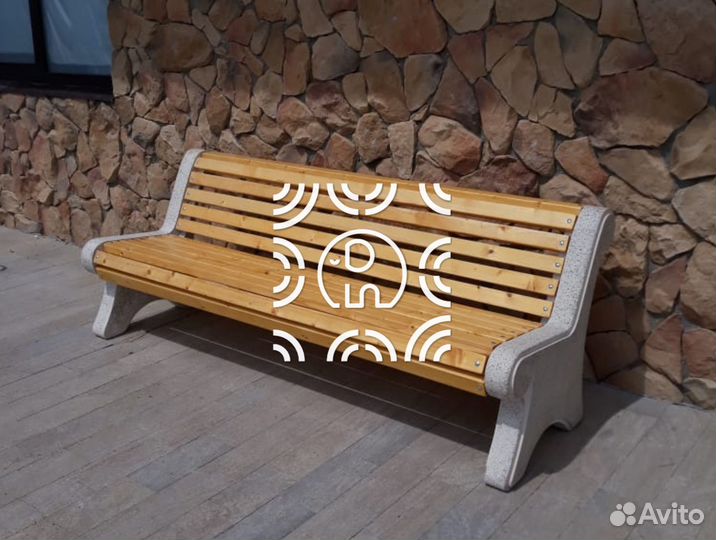 Лавочка из бетона Классик от производства