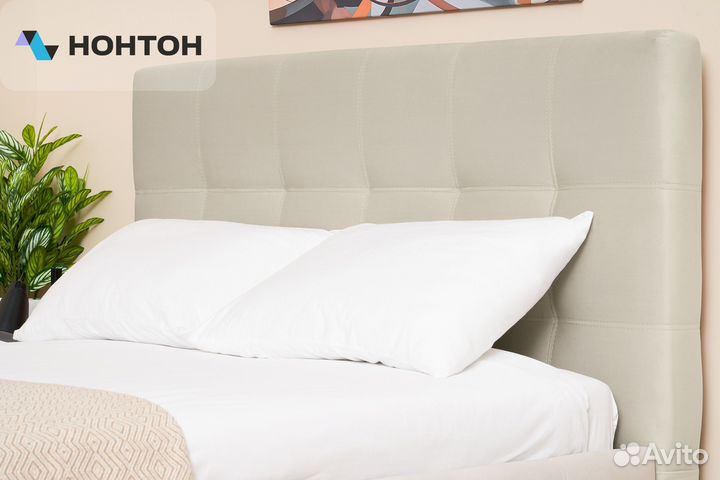 Кровать Рон 1.4 м светло-бежевая