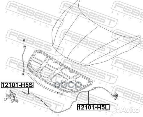 Трос капота hyundai accent/solaris 17 2017-2020